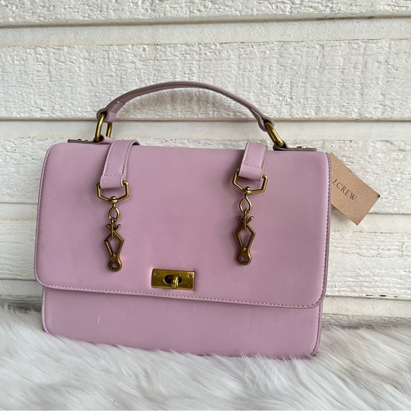J. Crew Lavender Flap Turnlock Shoulder Bag Satchel - Picture 2 of 11